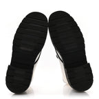 Chanel Fabric Grosgrain Quilted Cap Toe Lace Up Combat Boots 38.5 White Black