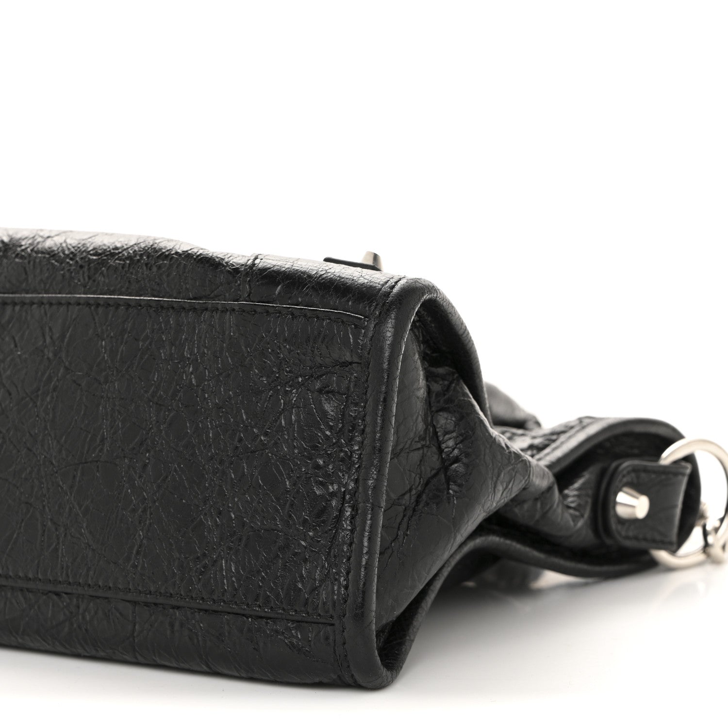 Balenciaga Agneau Arena Storico Silver Hardware Small Le City Black