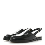 Chanel Shiny Calfskin Slingback Loafers 39.5  Black