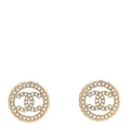 Chanel Crystal CC Round Earrings Gold
