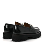 Gucci Cordovan Lux Womens Horsebit 45mm Platform Loafers 37.5 Black