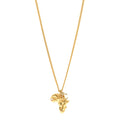 Chanel Crystal Pearl CC Africa Pendant Necklace Gold White
