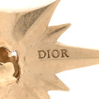 Christian Dior Metal Pearl Celestial Star Tribal Earrings Gold