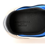 Balenciaga Mesh Neoprene Calfskin Suede Womens Race Runner Sneakers 37 Bleu Saphir White Black