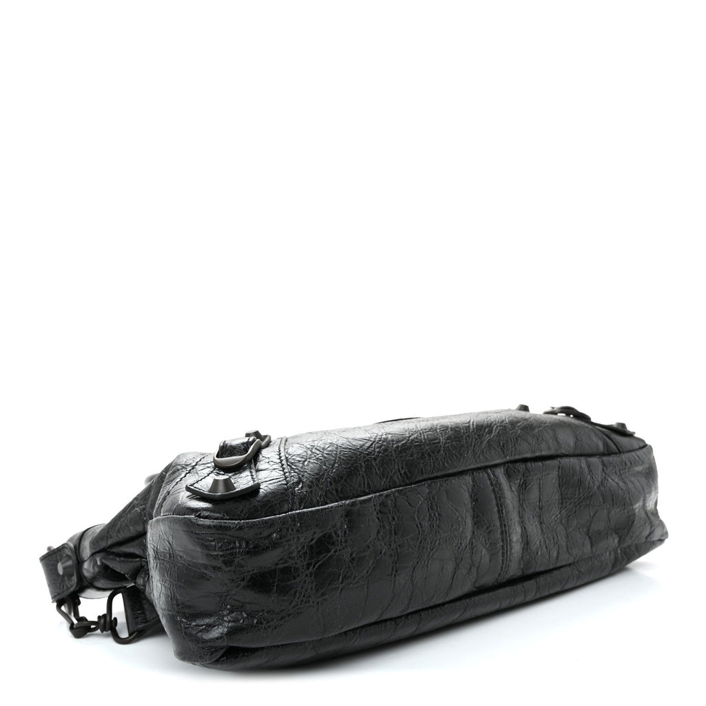 Balenciaga Agneau Arena Classic Hardware Le City First Bag Black