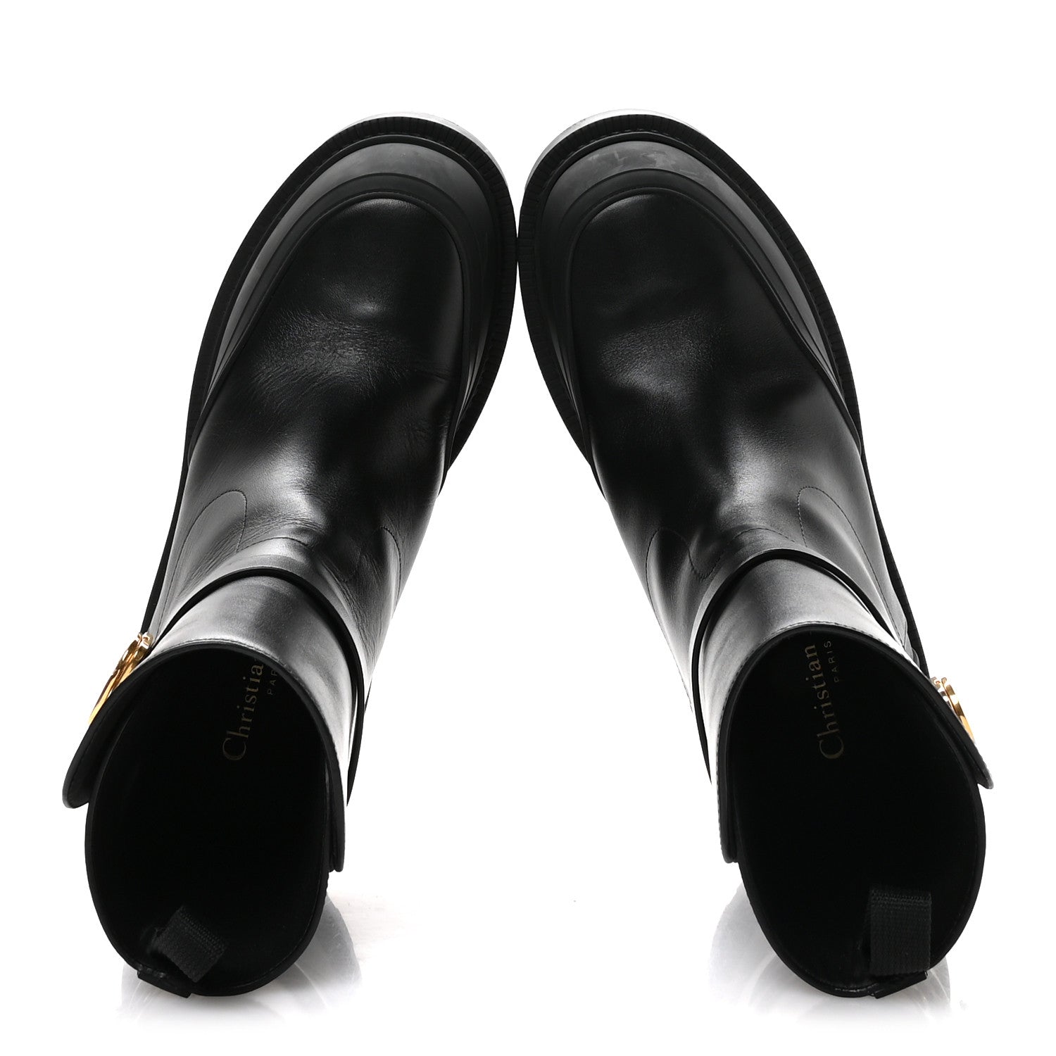 Christian Dior Calfskin Empreinte Ankle Boot 38 Black