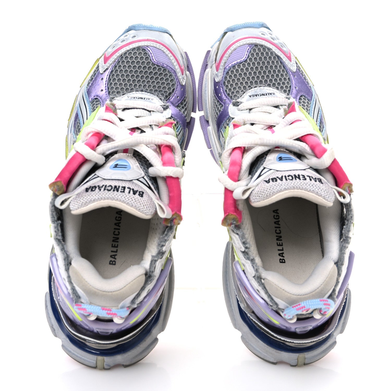 Balenciaga Mesh Rubber Womens Runner Sneakers 37 Multicolor