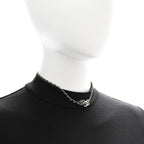 Chanel Lambskin Crystal CC Chain Choker Necklace Black Gold
