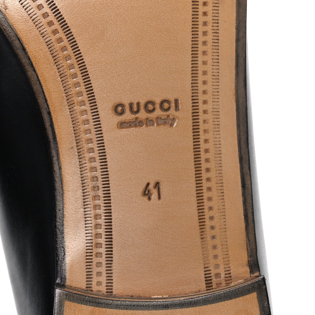 Gucci Calfskin Womens Jordaan Loafers 41 Black