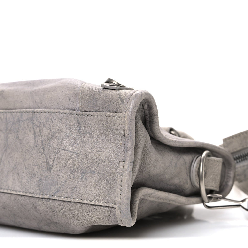Balenciaga Agneau Marble Hardware Mini City Grey
