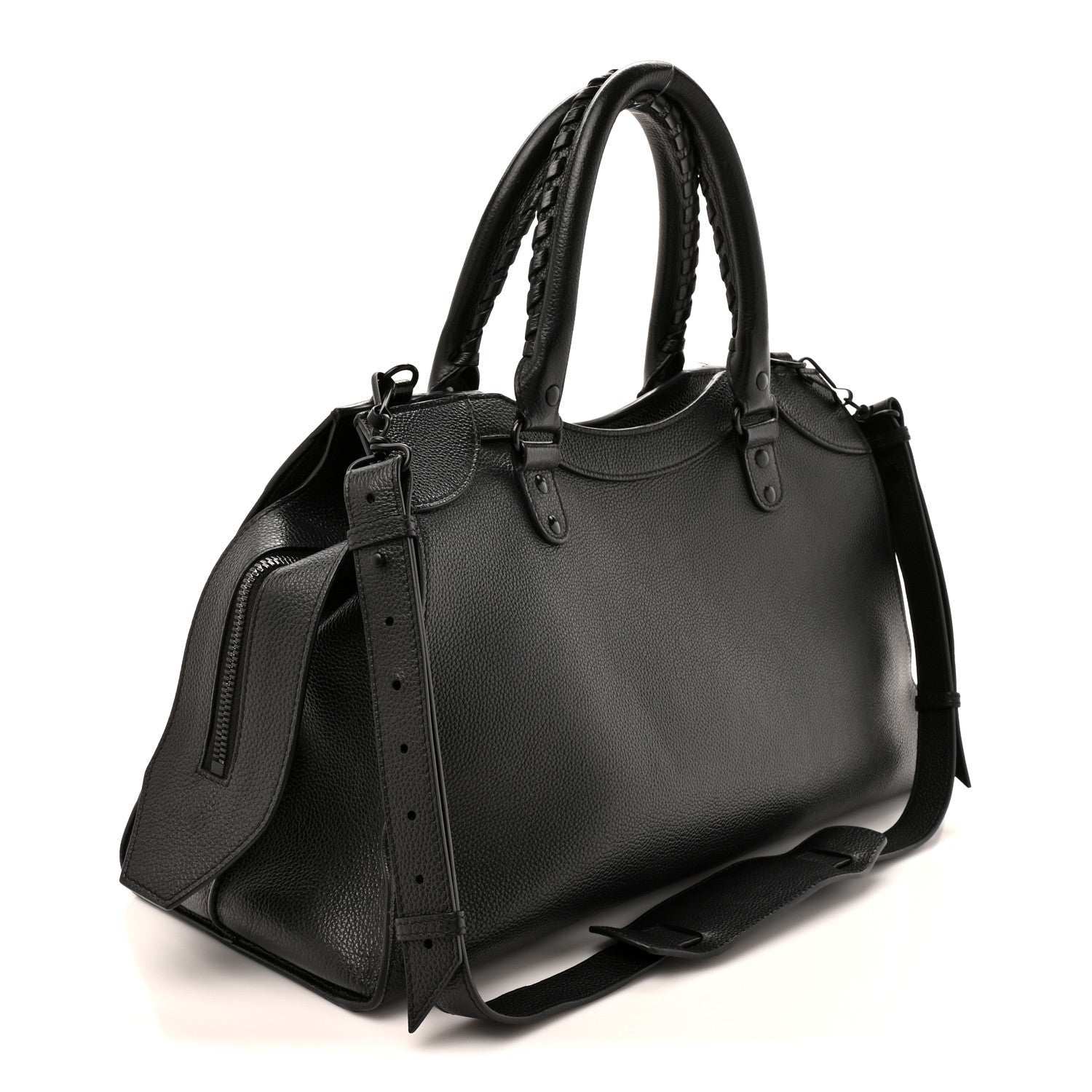 Balenciaga Grained Calfskin Neo Classic Black Hardware Medium City Black