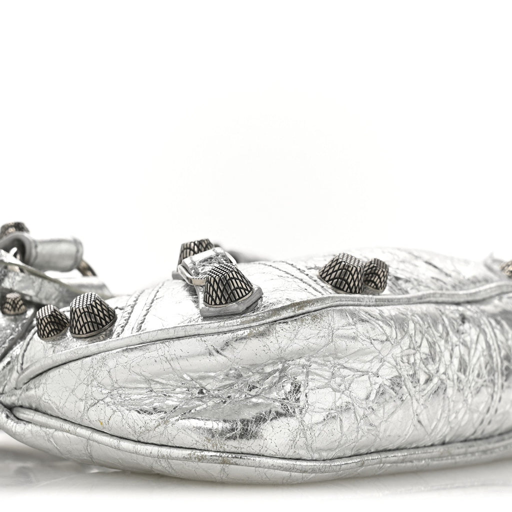 Balenciaga Agneau Arena Neo Cagole Mini Handbag Silver
