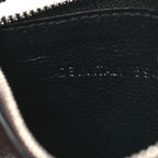 Balenciaga Grained Calfskin Miami Logo Cash Coin Card Holder On Keychain Black
