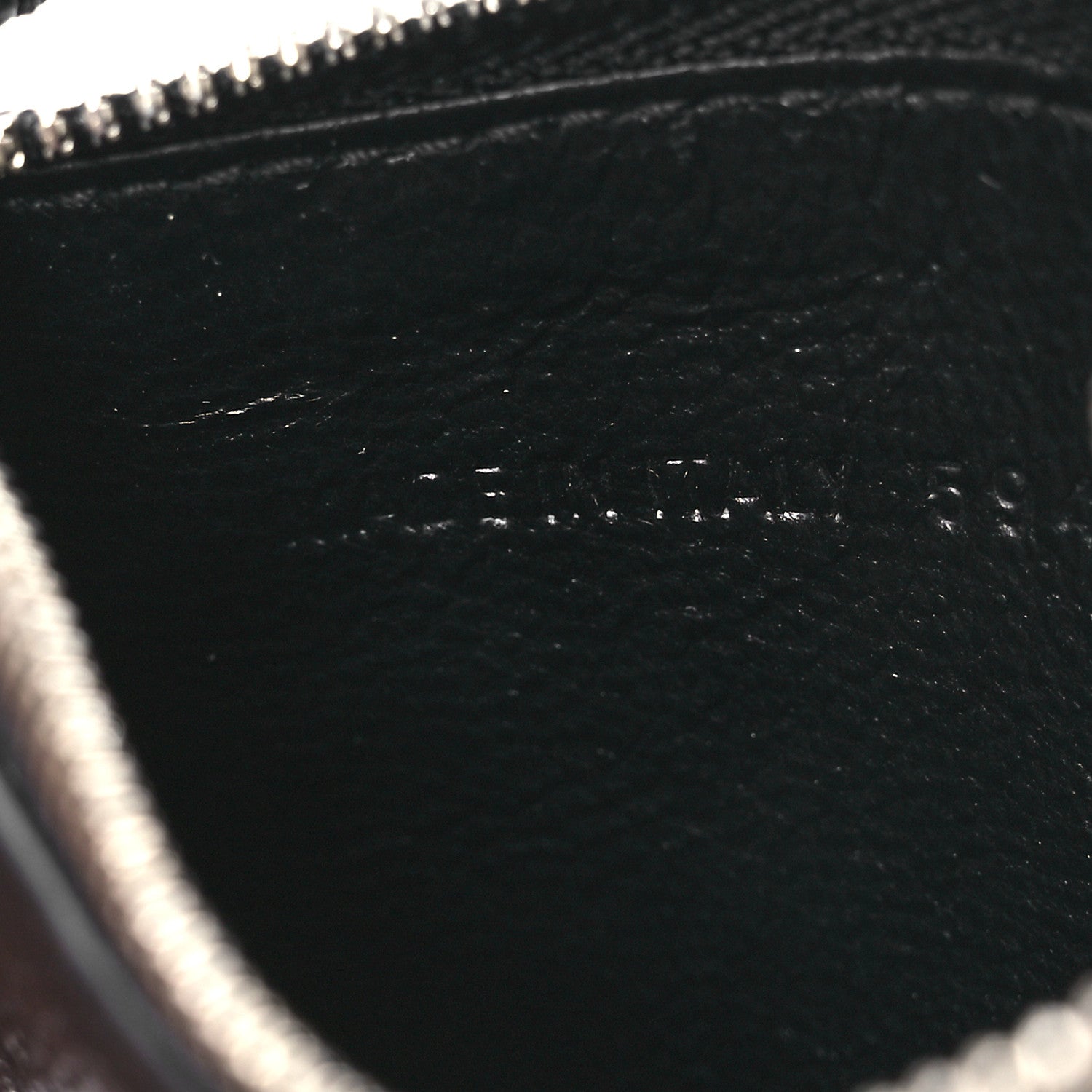 Balenciaga Grained Calfskin Miami Logo Cash Coin Card Holder On Keychain Black
