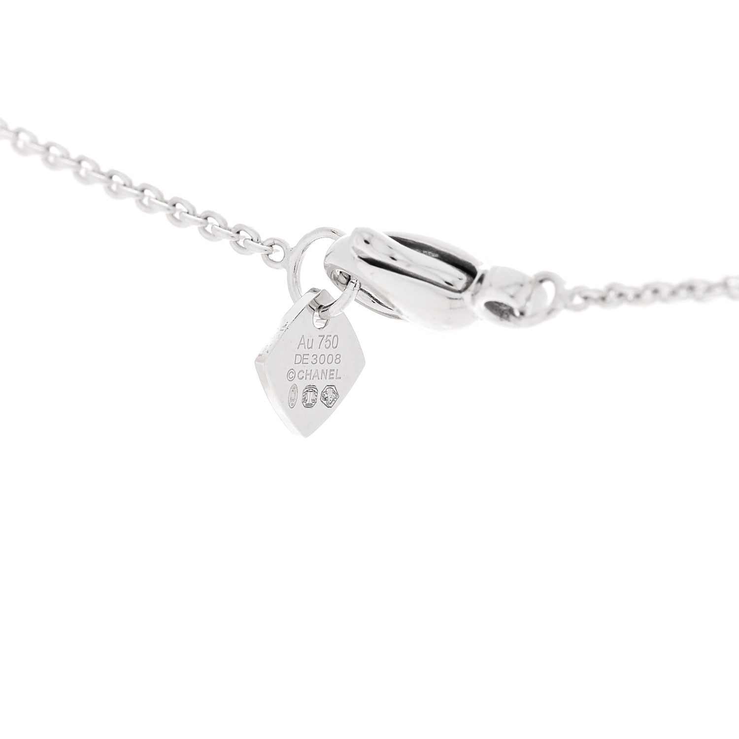 Chanel 18K White Gold Coco Crush Pendant Necklace