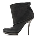 Gucci Suede Platform Foldover Ankle Boots 35 Grey