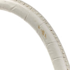 Balenciaga Calfskin Crocodile Embossed Small Hourglass Top Handle Bag White