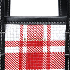 Balenciaga Calfskin Embossed Plaid North-South Small Barbes Shopper Tote Red