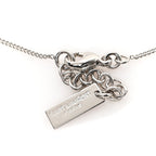 Saint Laurent Brass Monogram Charm Bracelet Silver
