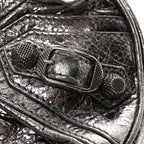 Balenciaga Metallic Agneau Arena Le Cagole Shoulder Bag XS Silver