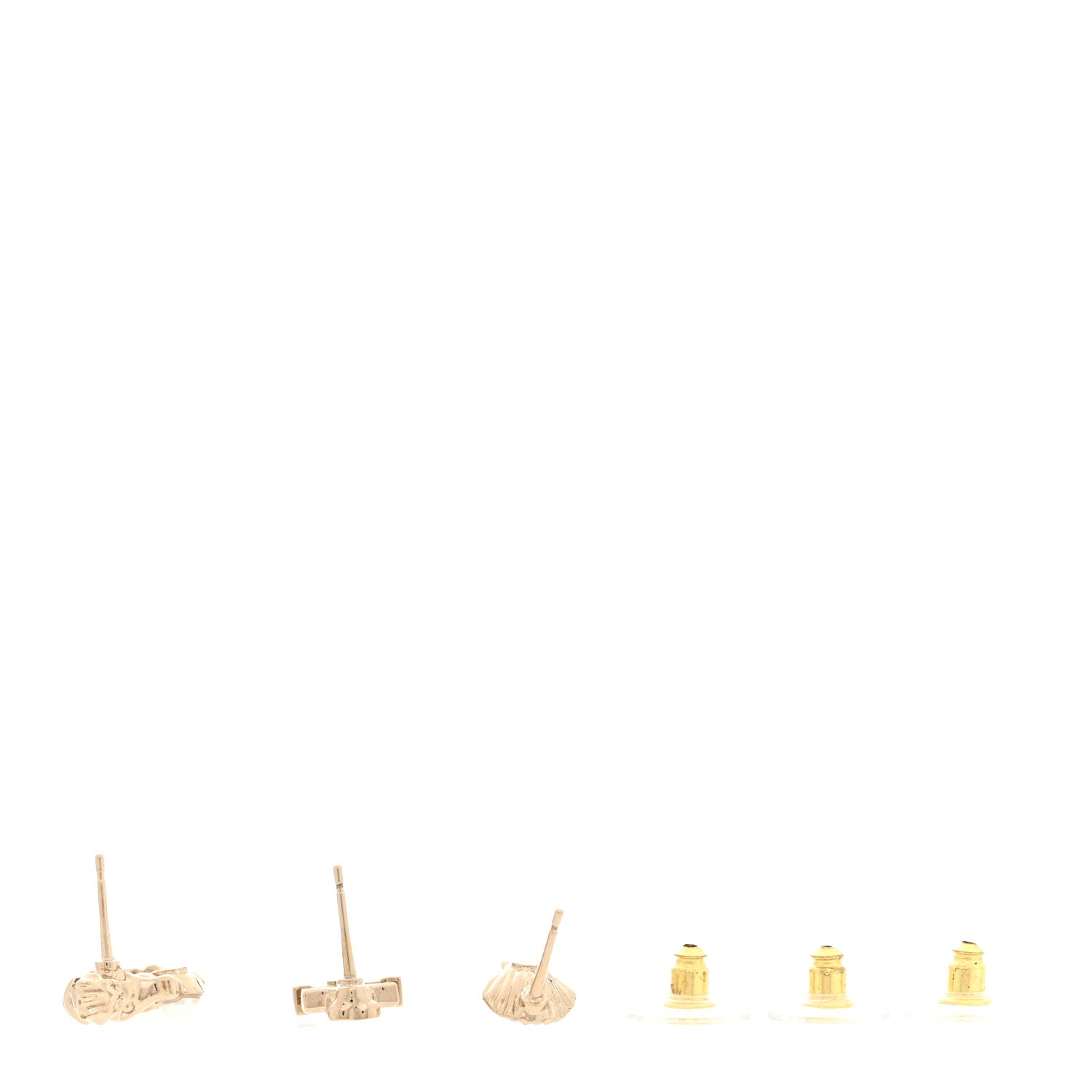 Chanel Metal Pearl Anchor Seahorse Shell Earrings Set Gold