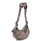 Balenciaga Metallic Agneau Arena Le Cagole Shoulder Bag XS Dark Bronze