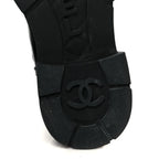 Chanel Calfskin Knit CC Short Boots 38 Black