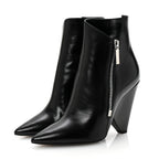Saint Laurent Calfskin Niki 85 Wedge Booties 39.5 Black