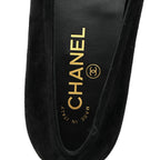 Chanel Suede Crystal CC Mocassin Loafers 39.5 Black