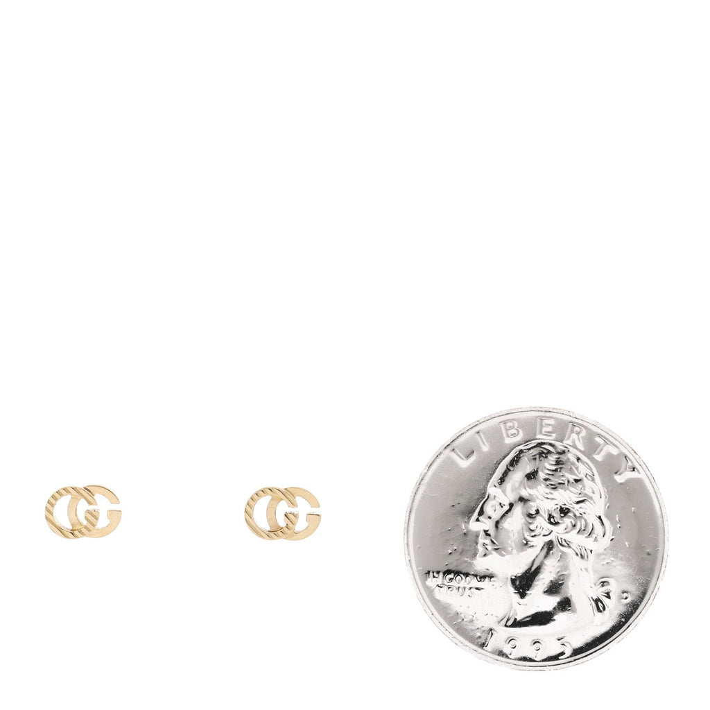 Gucci 18K Yellow Gold Mini Running GG Stud Earrings