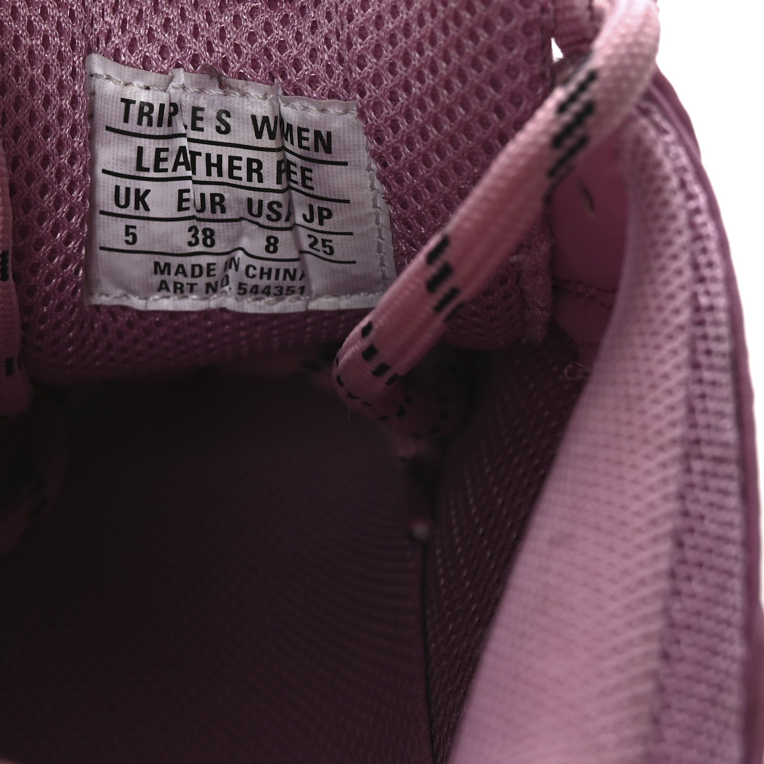 Balenciaga Fabric Mesh Clear Sole Womens Triple S Sneakers 38 Pink