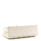 Chanel Shiny Aged Calfskin Quilted Nano Kelly Shopper White