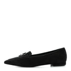 Chanel Suede Heart CC Loafers 40.5 Black