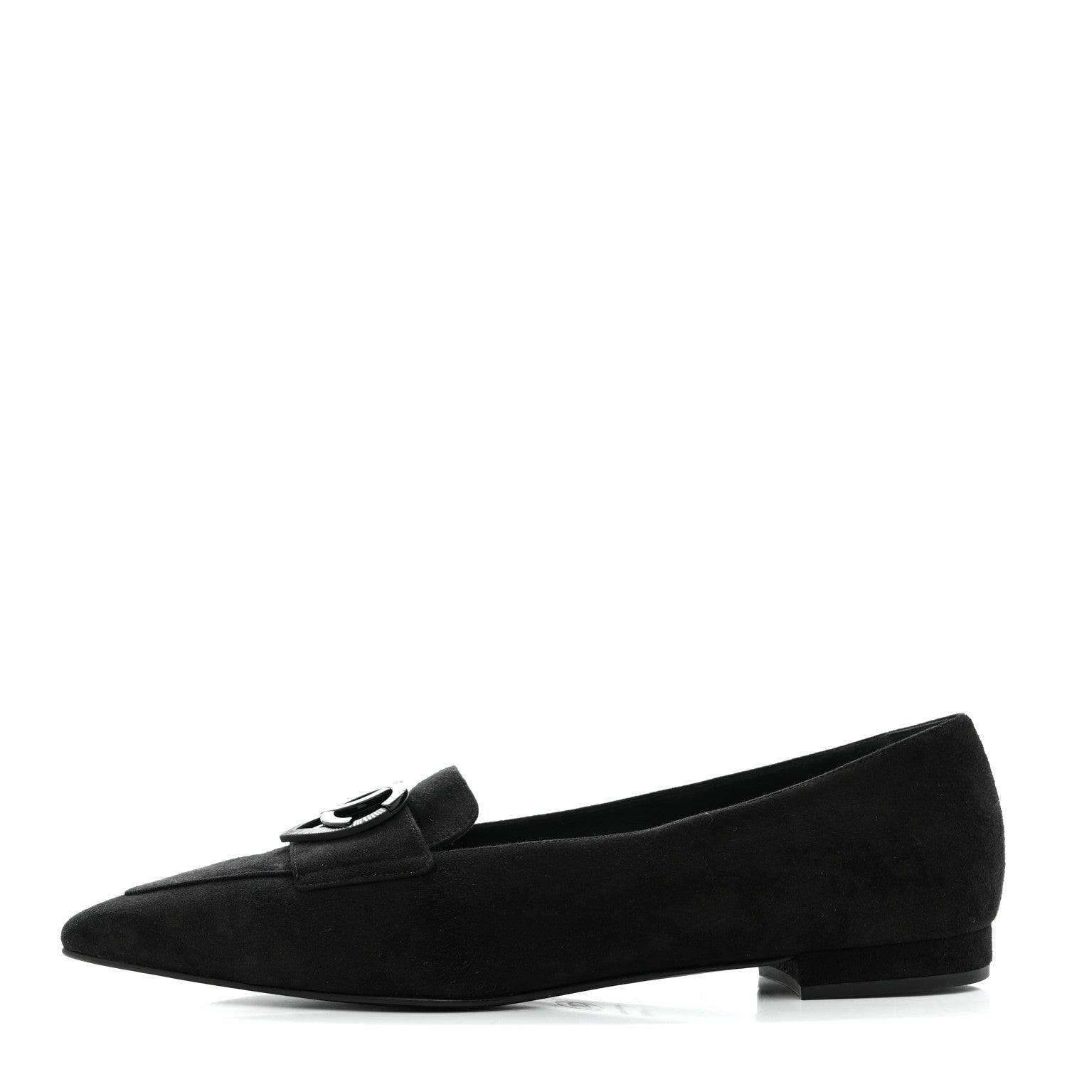Chanel Suede Heart CC Loafers 40.5 Black
