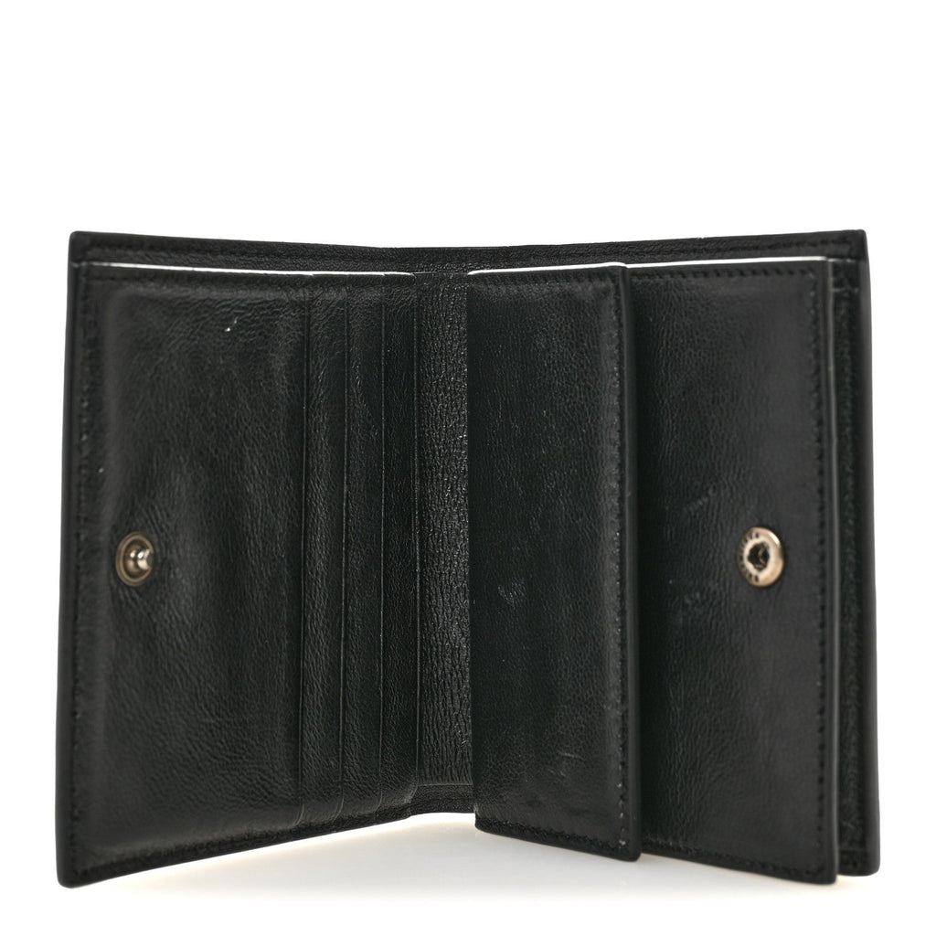 Balenciaga Coated Canvas BB Monogram Allover Logo Card Holder Wallet Black Grey White