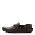 Gucci Soft Clove Calfskin Mens Horsebit Driver Loafers 9 Cocoa