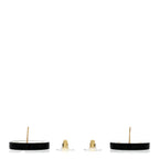 Chanel Resin CC Round Earrings Gold Black
