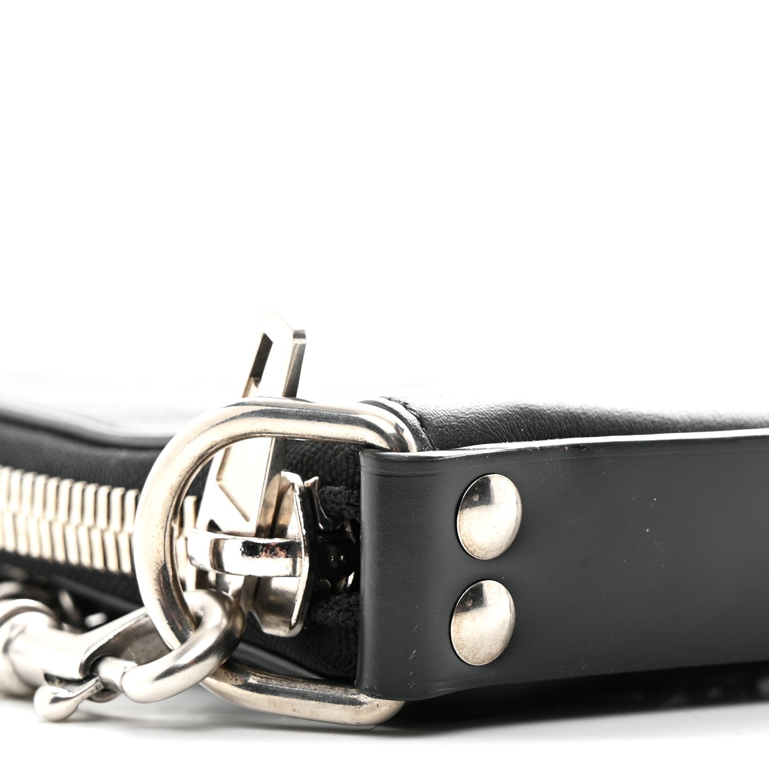 Balenciaga Calfskin Chain Cuff Wristlet Wallet Black