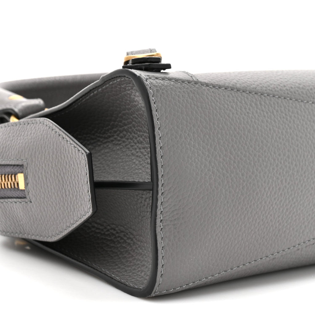 Balenciaga Grained Calfskin Neo Classic Gold Hardware Mini City Dark Grey