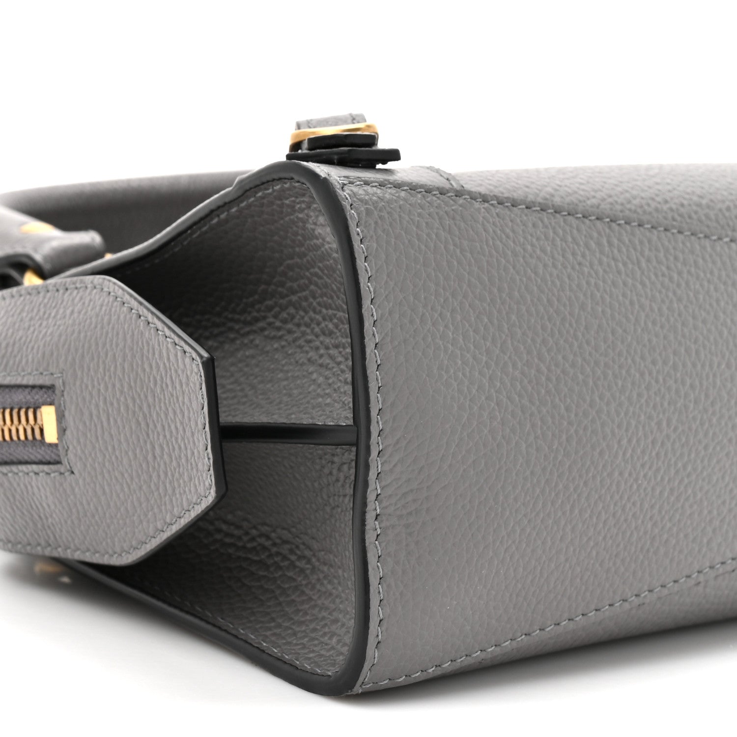 Balenciaga Grained Calfskin Neo Classic Gold Hardware Mini City Dark Grey