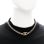 Chanel Crystal Pearl CC Choker Necklace Gold