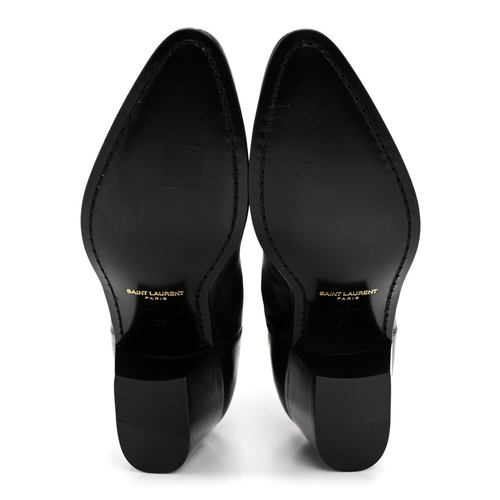 Saint Laurent Incrociato Muriel Vassili 60 Ankle Zip Boots 36 Black