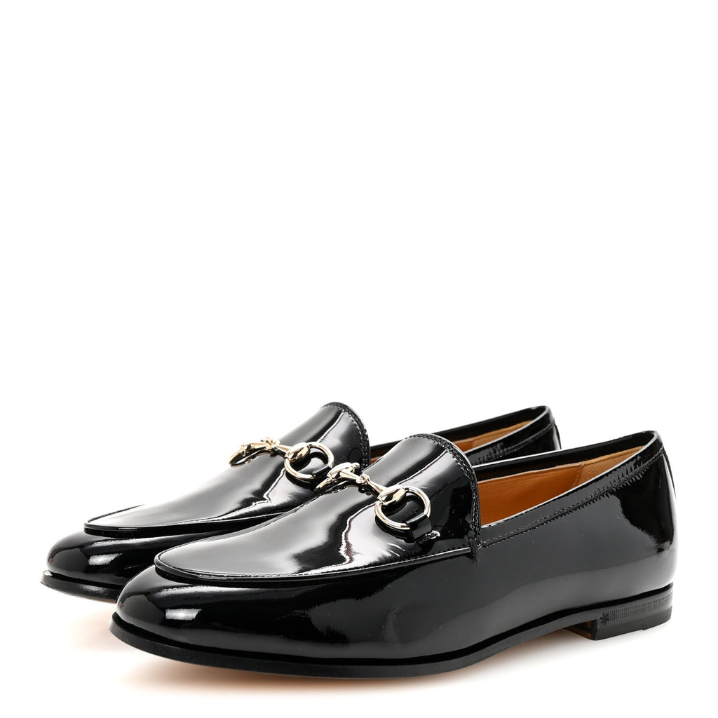 Gucci Patent Women's Jordaan Loafers  35.5 Black