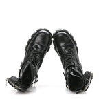 Prada Spazzolato Rois Nylon Metal Triangle Logo Monolith Pouch Pocket 55mm Boots 37 Black