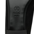 Chanel Suede Heart CC Loafers 40.5 Black
