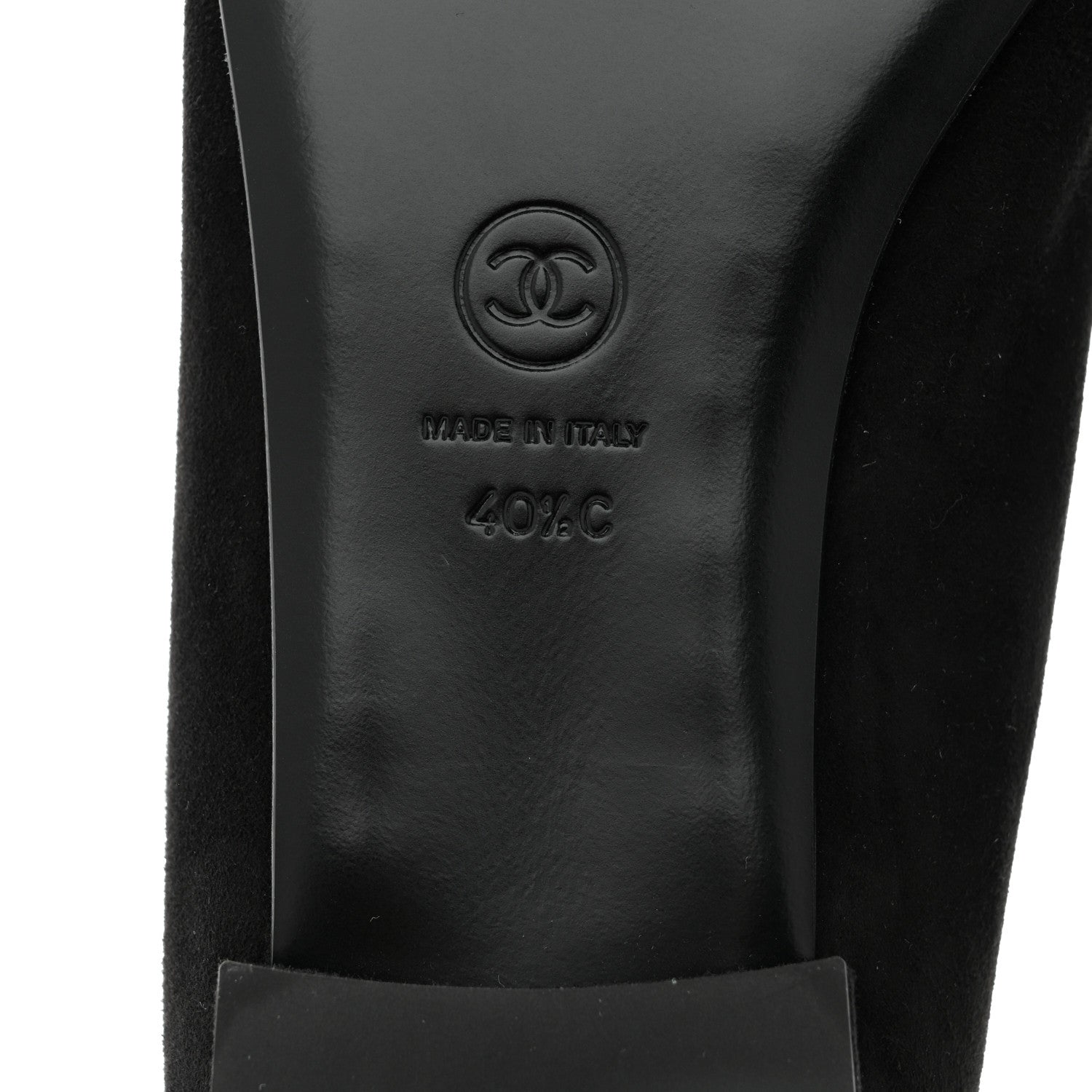 Chanel Suede Heart CC Loafers 40.5 Black
