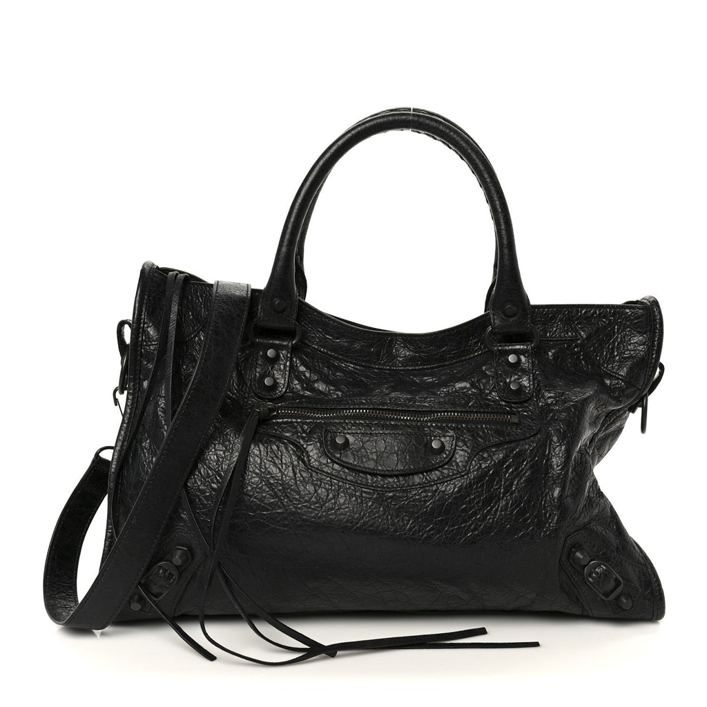 Balenciaga Agneau Arena Storico Classic Hardware Medium Le City Black