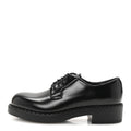 Prada Spazzolato Lace Up 50mm Loafers 39 Black