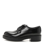 Prada Spazzolato Lace Up 50mm Loafers 39 Black