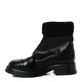 Chanel Calfskin Knit CC Short Boots 38 Black